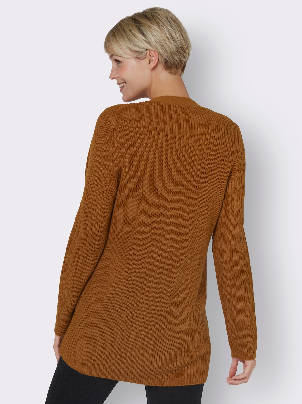 Pletený sveter - koňaková