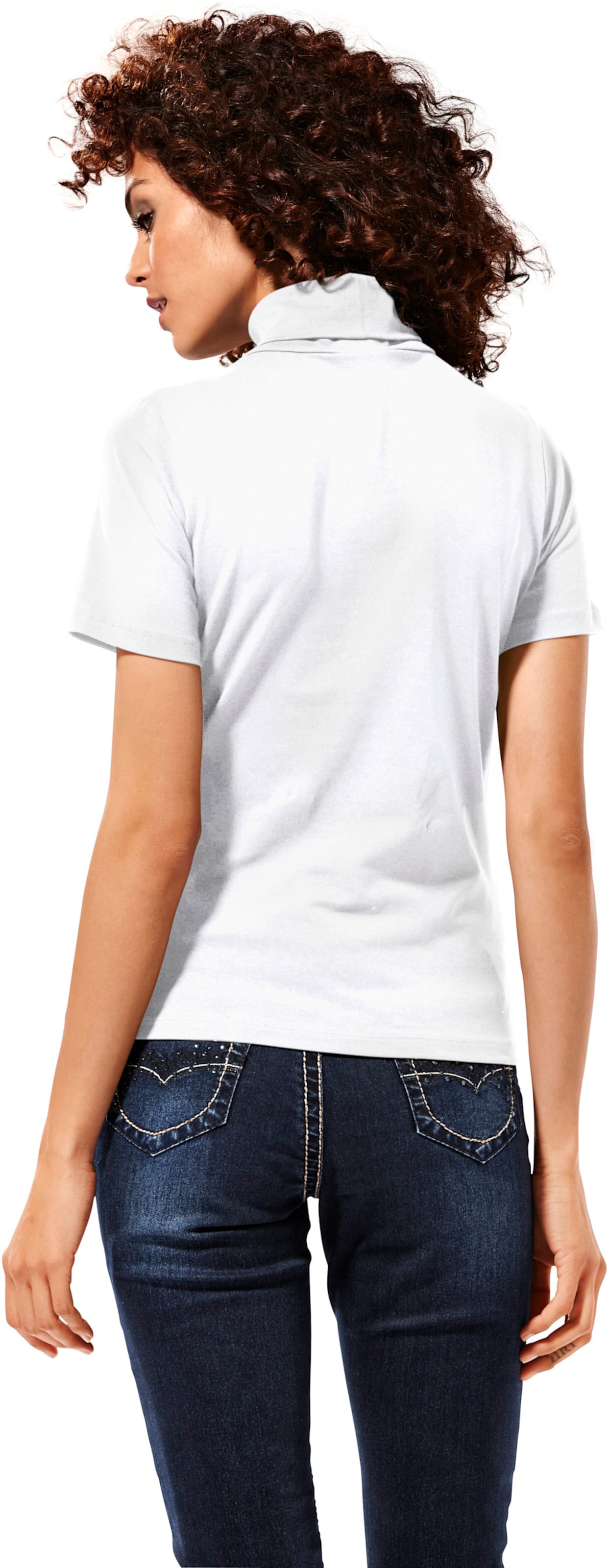 TC TW günstig Kaufen-Rollkragen-Shirt in weiß von heine. Rollkragen-Shirt in weiß von heine <![CDATA[Rollkragen-Shirt Kombigeniales Basic mit schönem Rollkragen. Trageangenehme Shirtware mit Stretch-Anteil. Taillierte Form.]]>. 