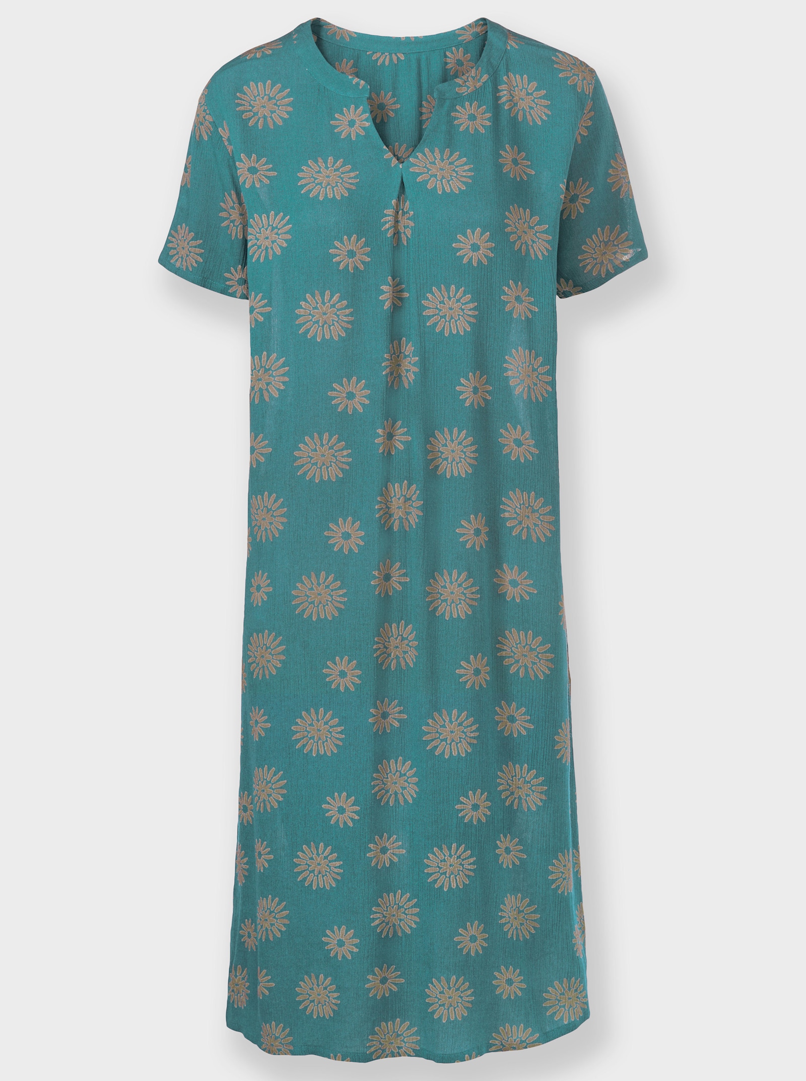 Druckkleid mit Nahttaschen - ozean-sesam-bedruckt