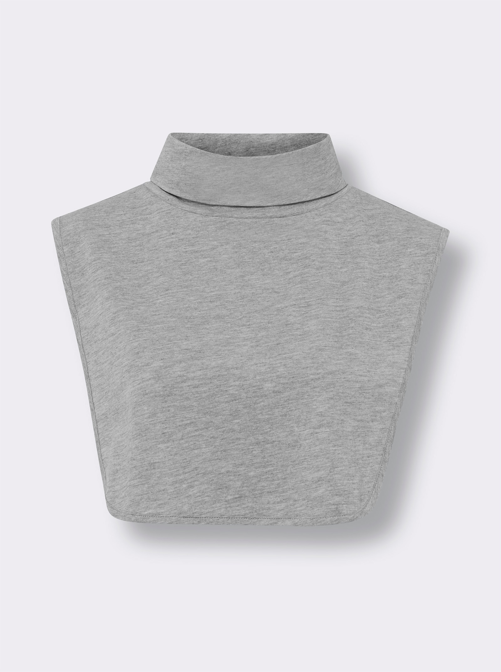 Rollkrageneinsatz aus Single-Jersey - grau-meliert