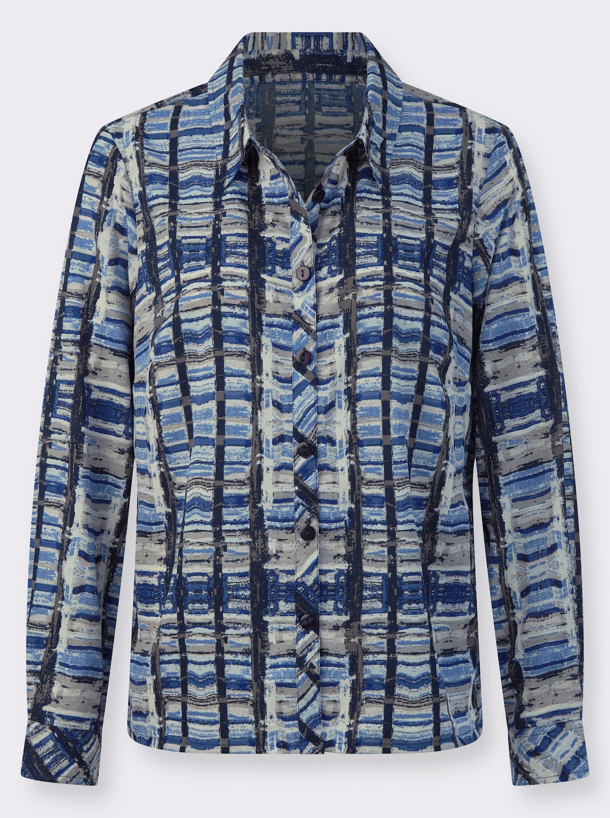 Blouse met lange mouwen - medium blauw/marine bedrukt
