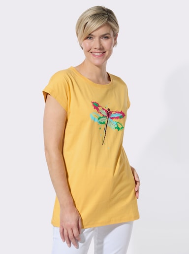 Longshirt mit Print - gelb