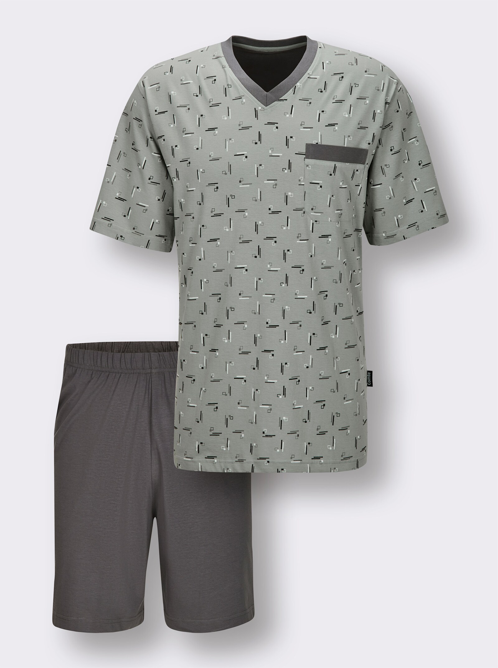 Comte Shorty - salbei-anthrazit-bedruckt