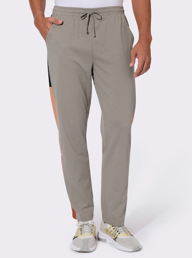 Freizeithose mit Galonstreifen - grau