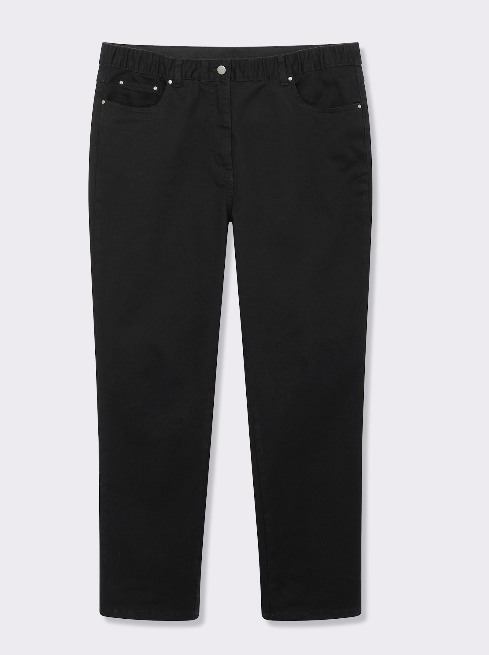 5-Pocket-Jeans mit innenliegendem Dehnbund - schwarz