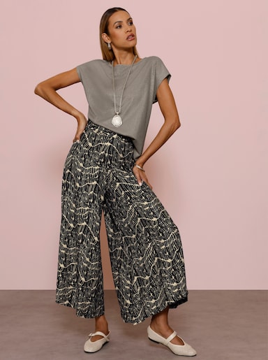 Print-Shirt im Jacquardmuster - sand
