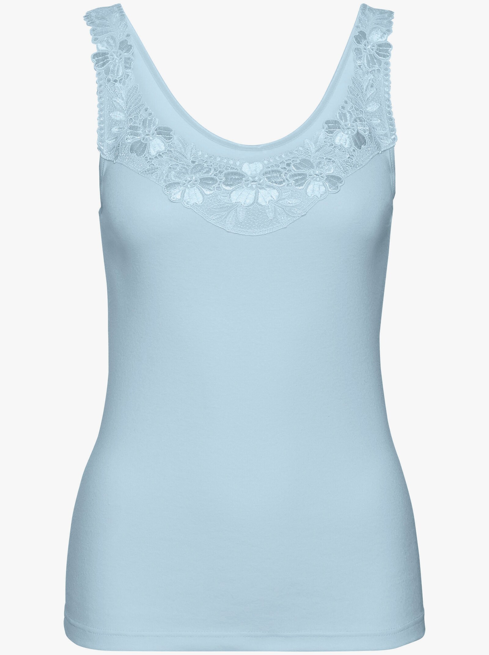 Thieme Achselhemd - weiß + petrol