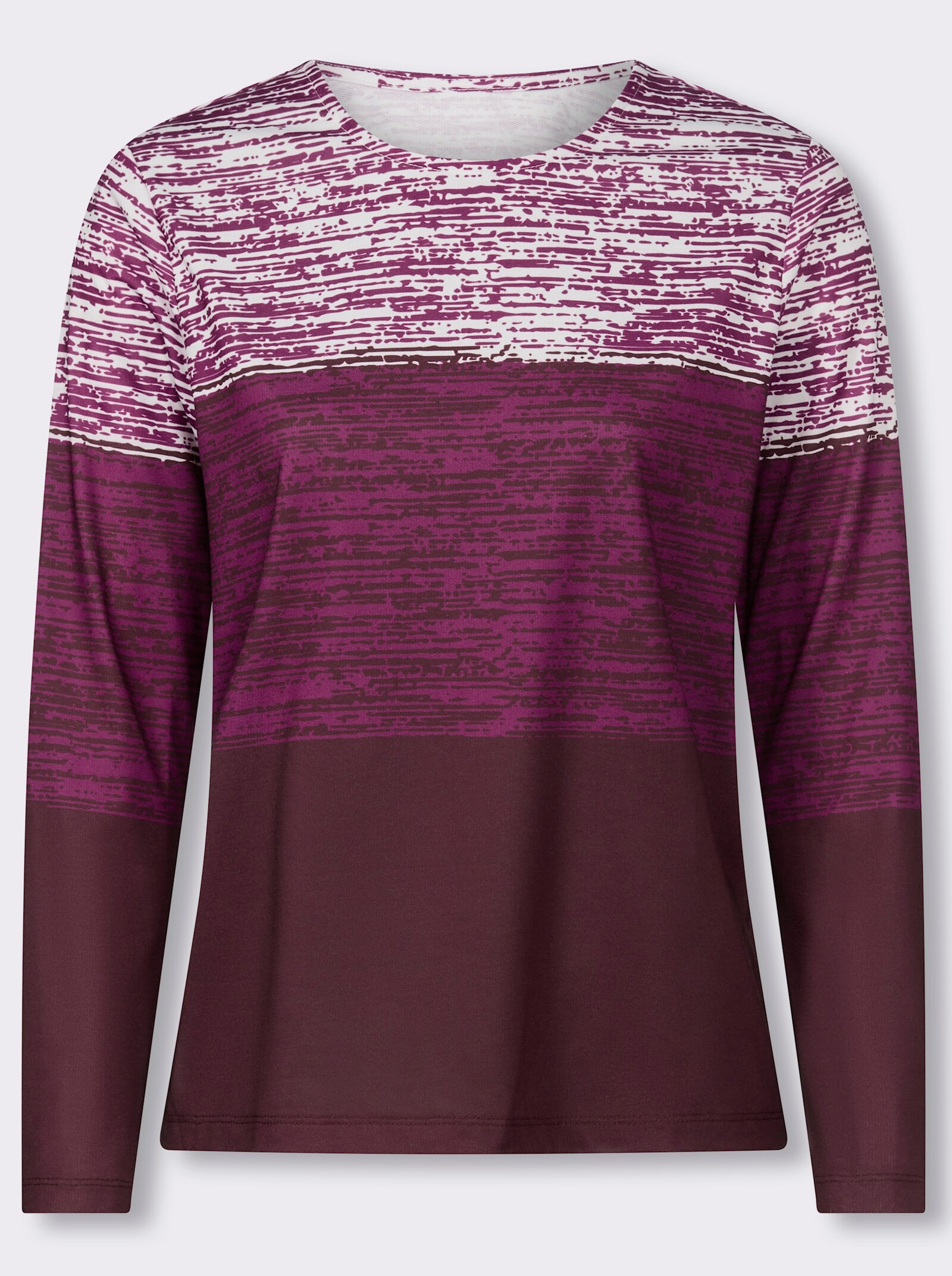 Sweatshirt mit Farbverlauf-Druck - burgund-malve-bedruckt
