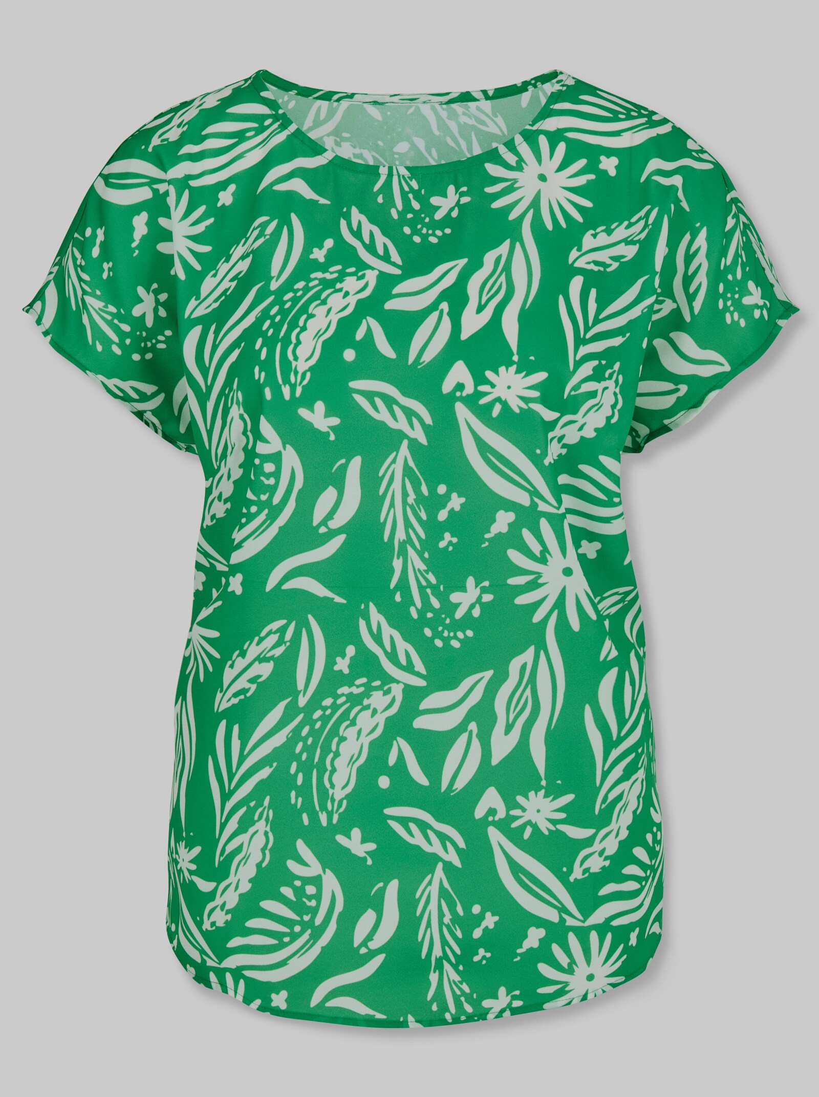 heine Druckbluse mit Floralprint - grasgrün-ecru-bedruckt