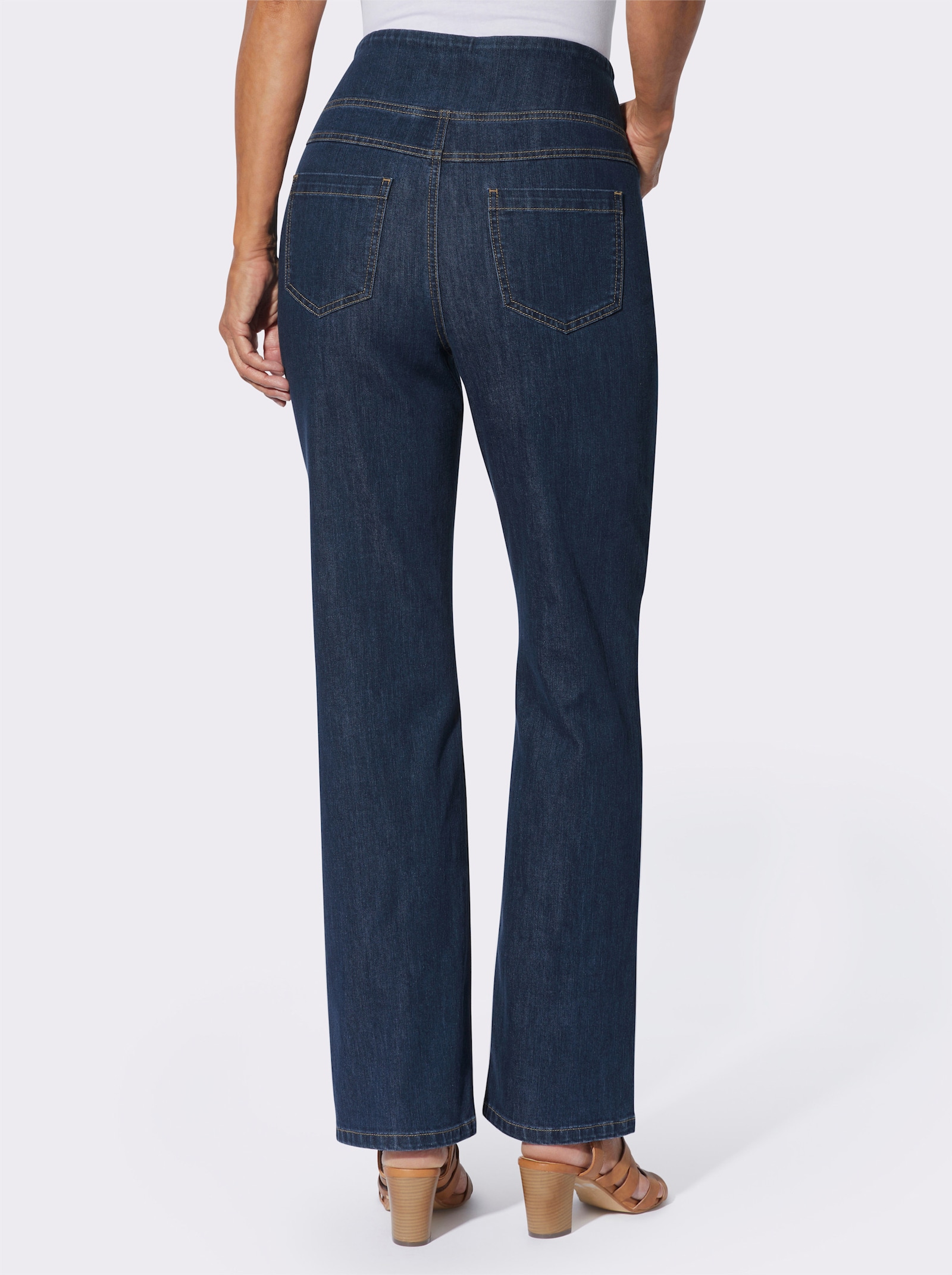 Gerade Jeans mit hohem Bund - dark blue