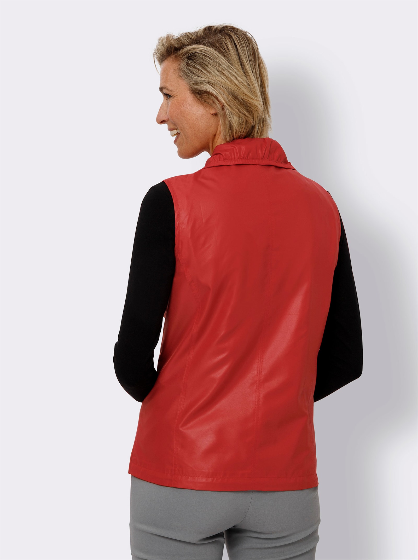 Weste mit Raffungen - rot