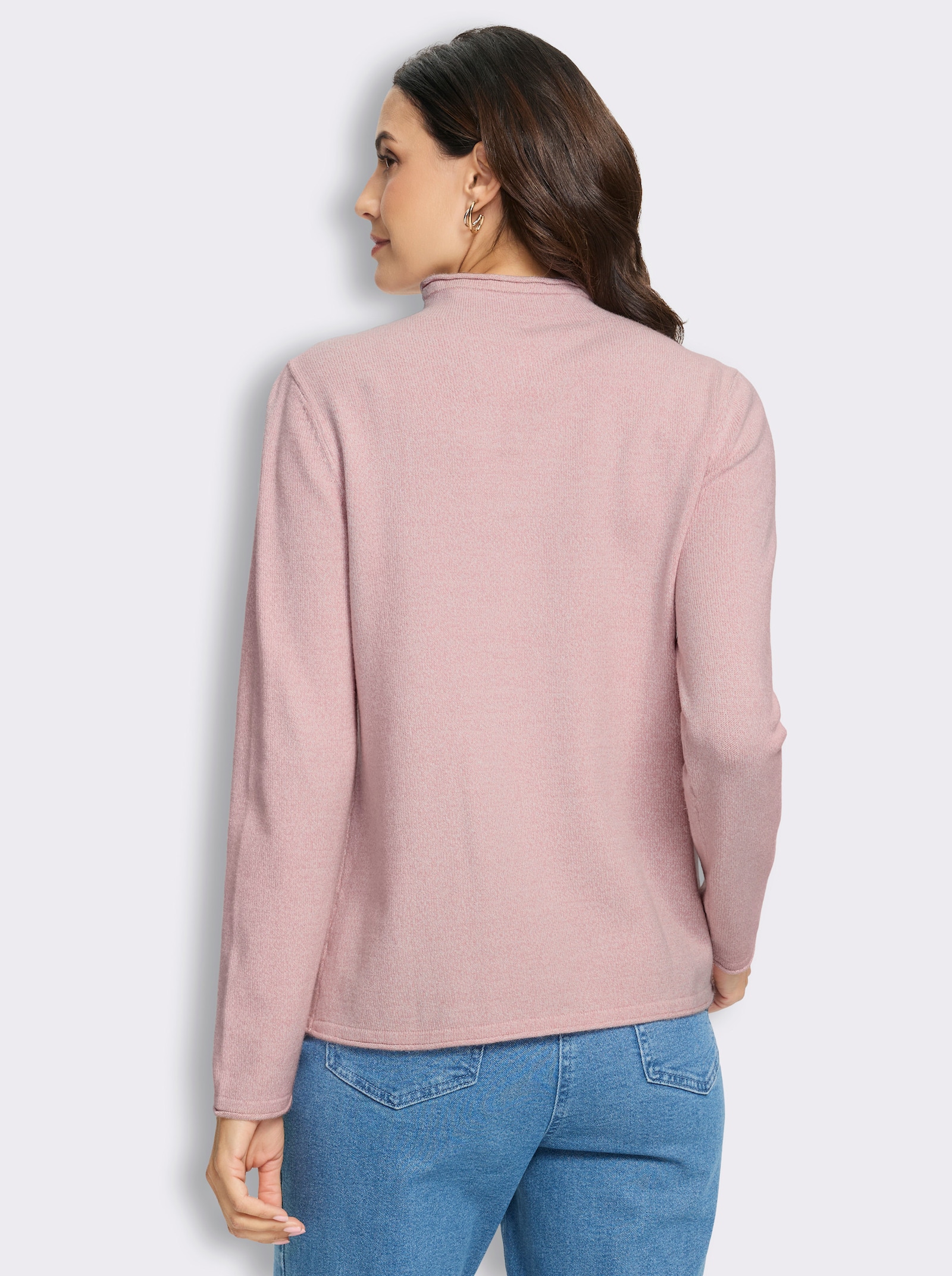Feinstrickpullover mit Kelchkragen - hortensie-meliert