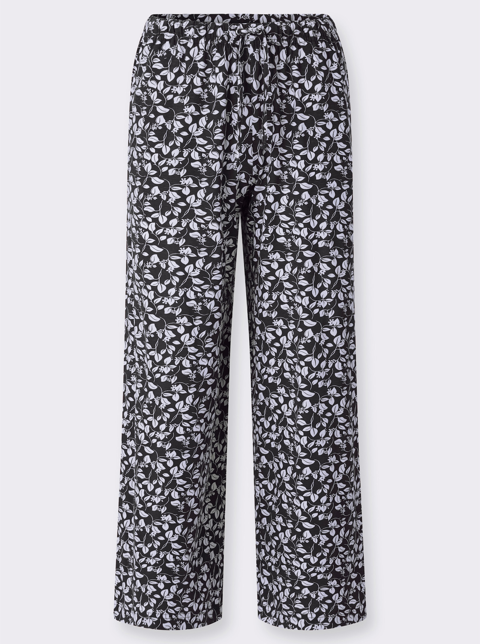 Schlupfhose mit Taschen - schwarz-weiß-bedruckt