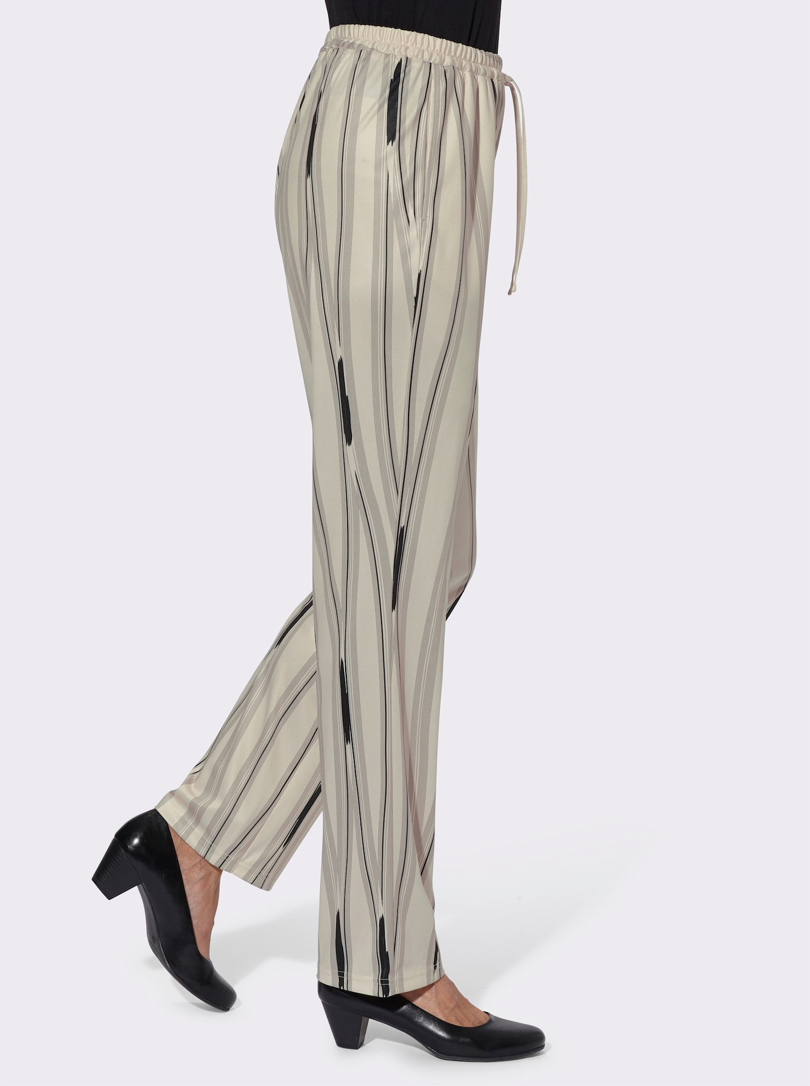 Jerseyhose mit Bindeband - sand-gewellt