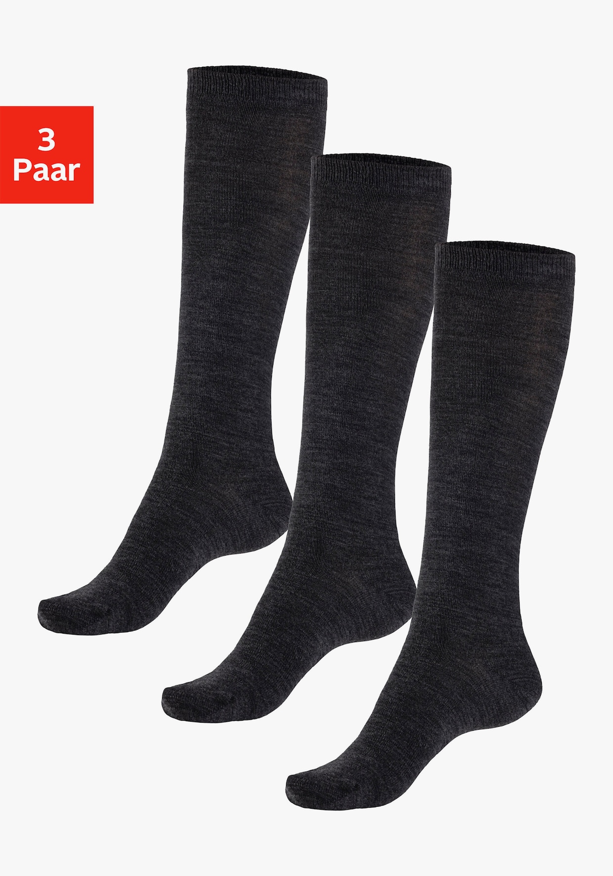 Bench. Kniestrümpfe - 3x anthrazit