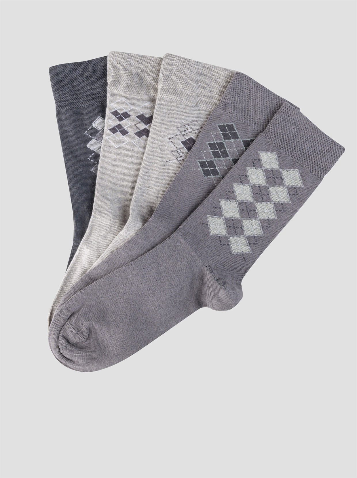 wäschepur Herren-Socken - grau-gemustert