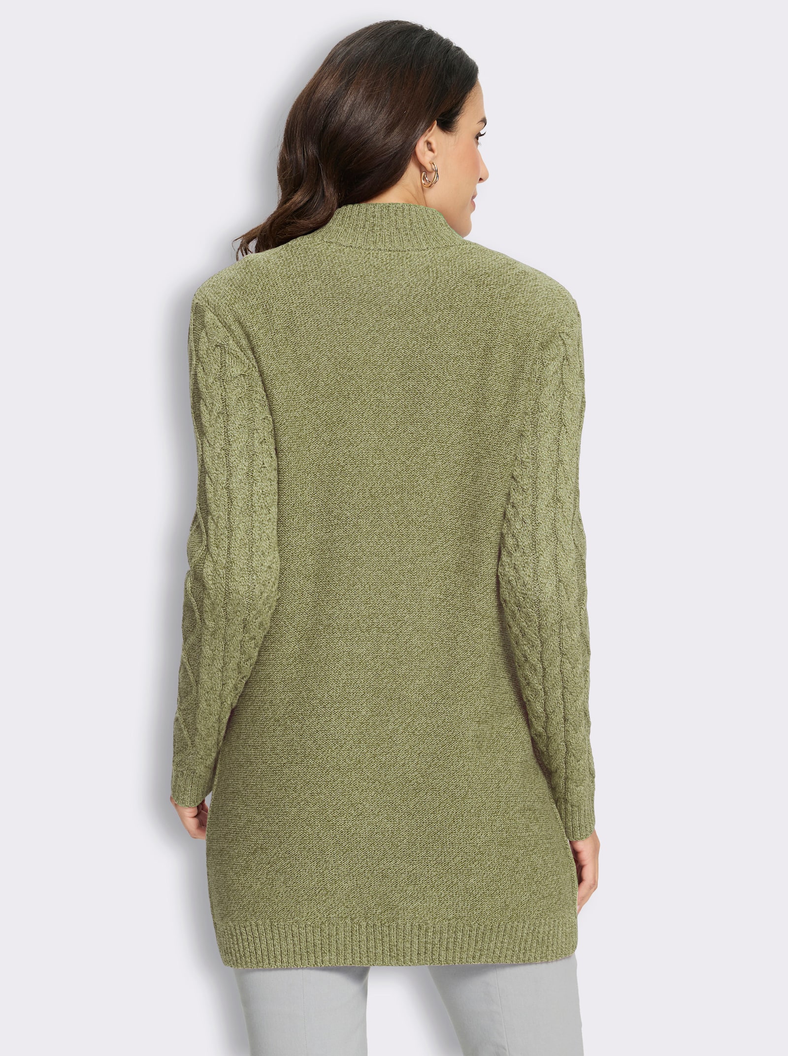 Strickjacke im Muster-Mix - schilf-meliert