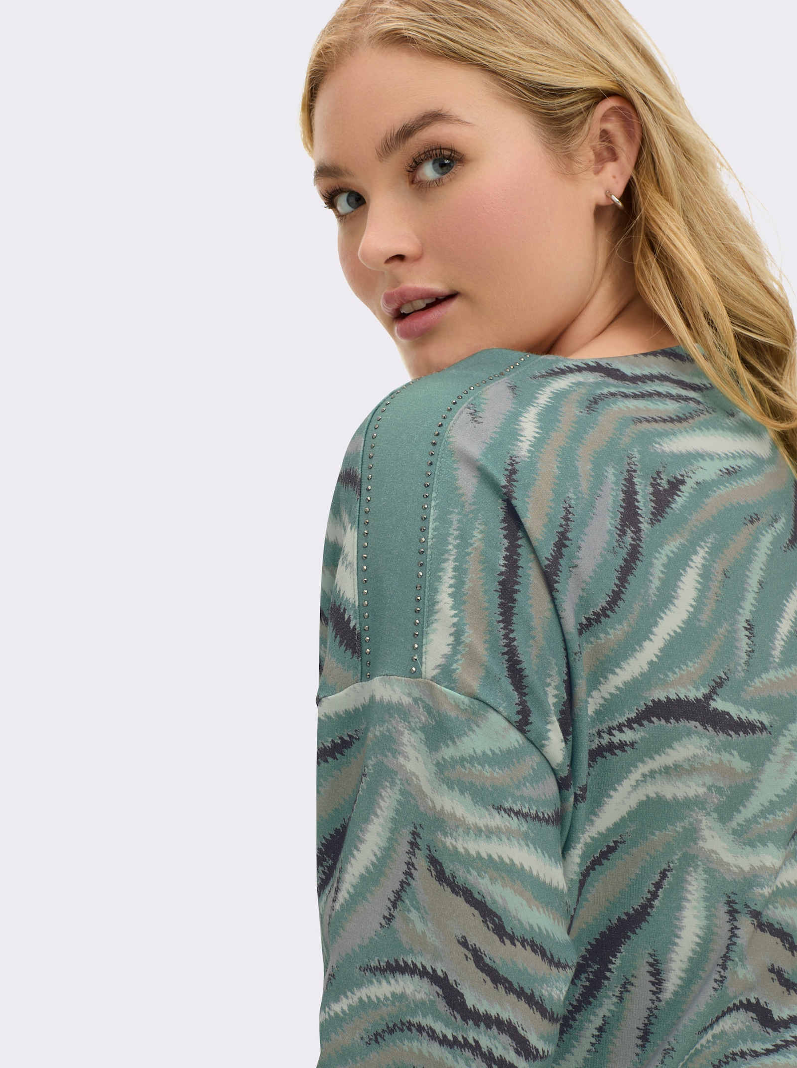 3/4-Arm-Shirt mit Grafik-Druck - jade-graphit-bedruckt