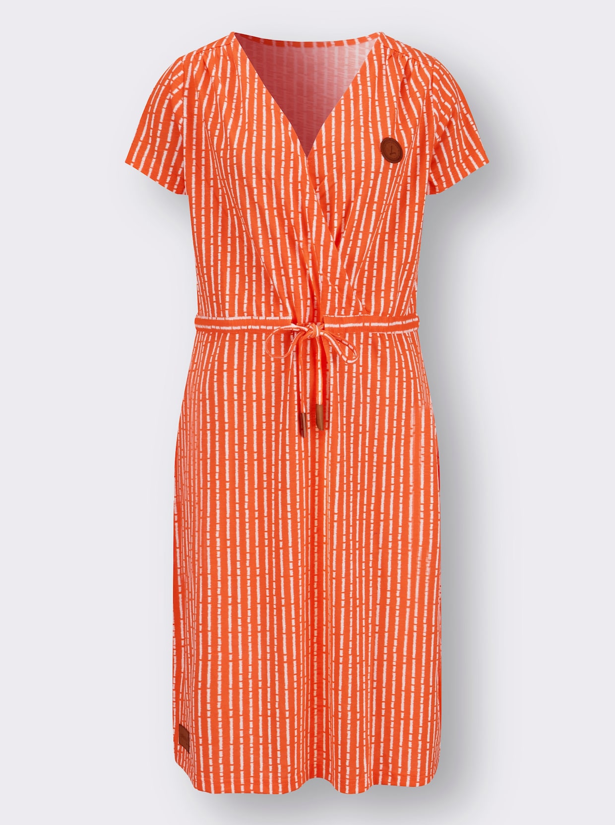 Robe en jersey - orange-écru