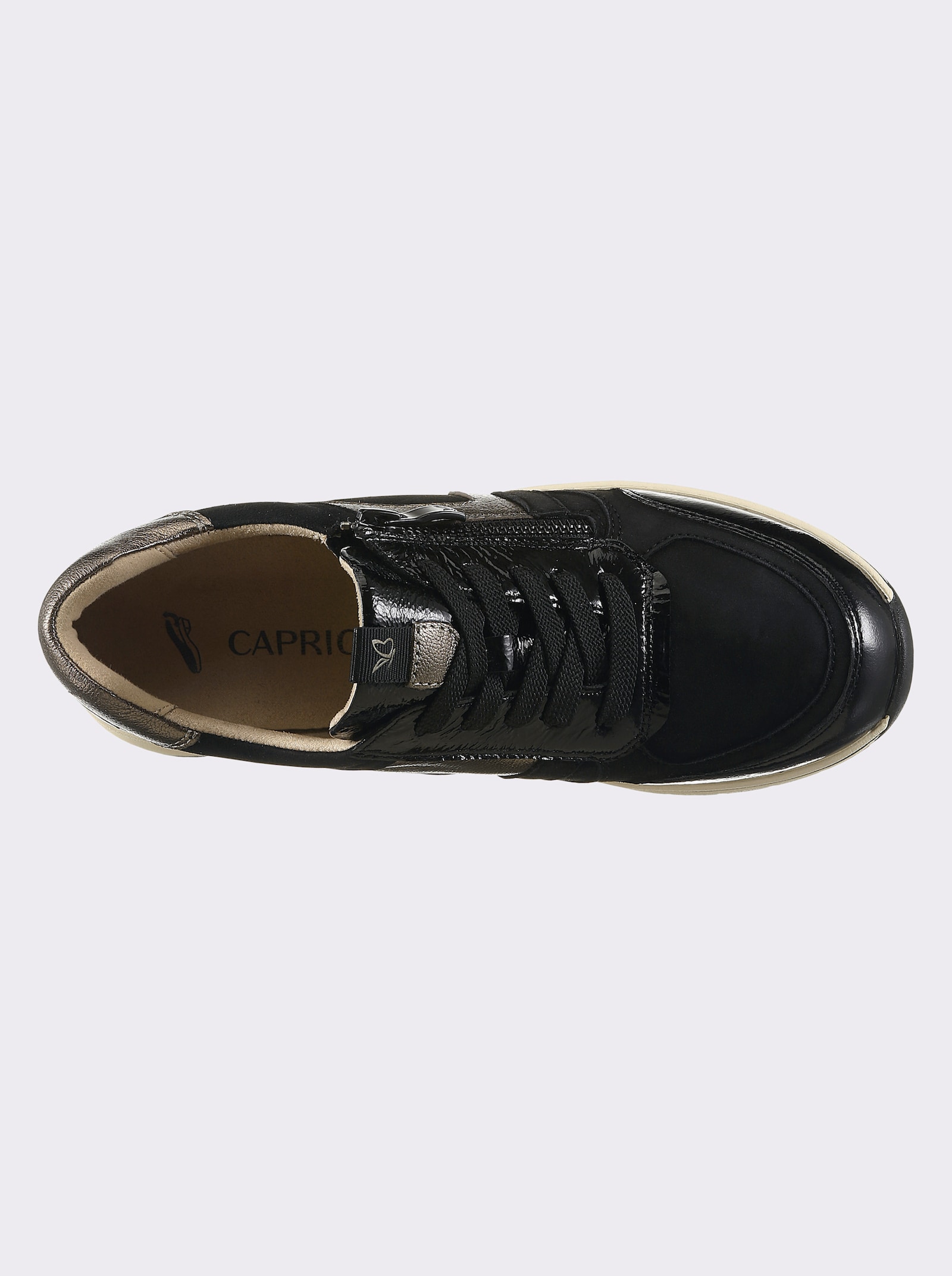 Caprice Sneaker mit kontrastfarbener Sohle, Weite H - schwarz