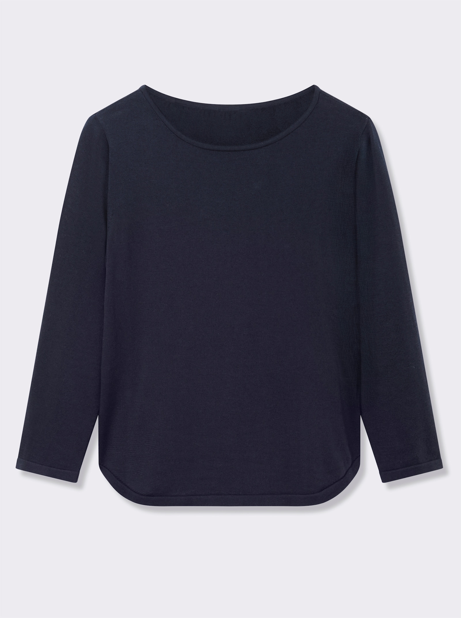 Rundhalspullover mit U-Boot-Ausschnitt - marine