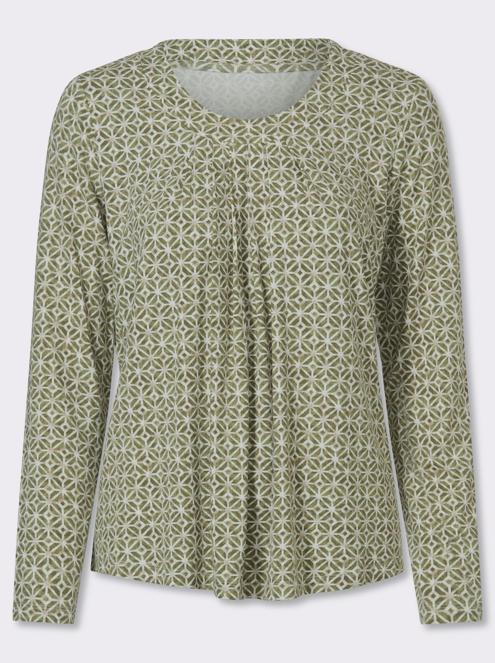 Print-Shirt mit Falten-Details - ecru-schilf-bedruckt