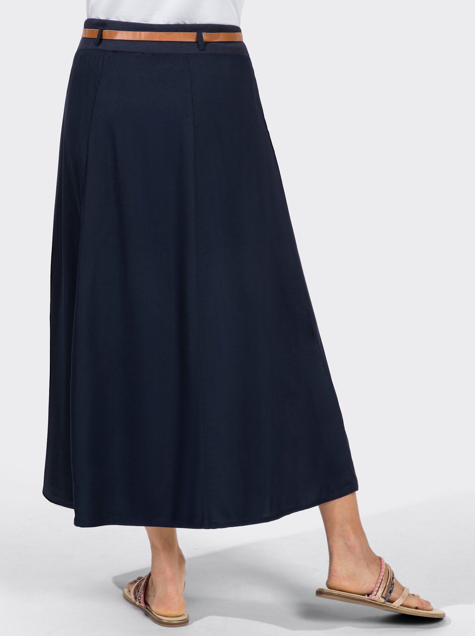 Schlupfrock mit passendem Gürtel - nachtblau