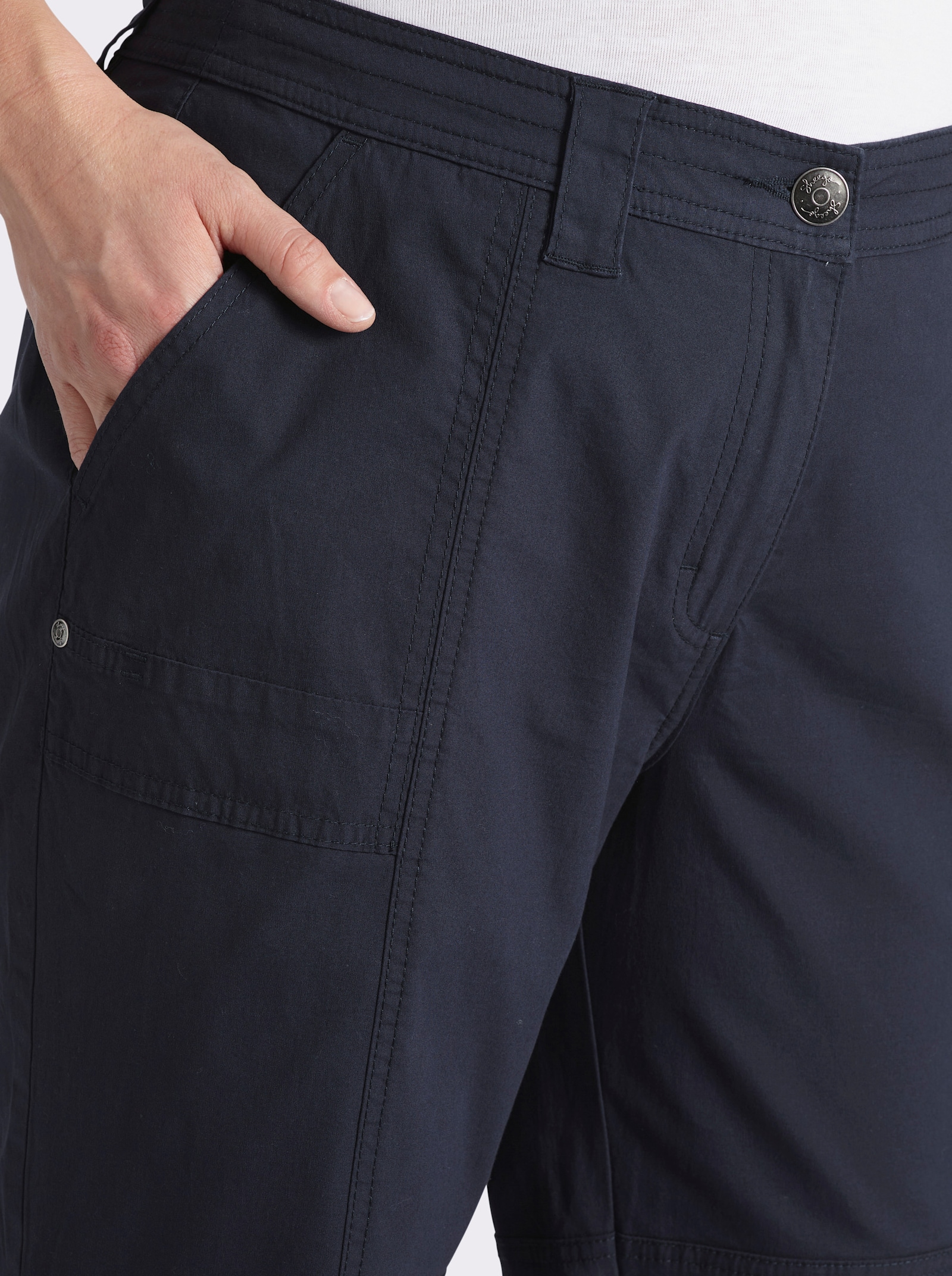 sheego Hose mit Krempelfunktion - tiefblau