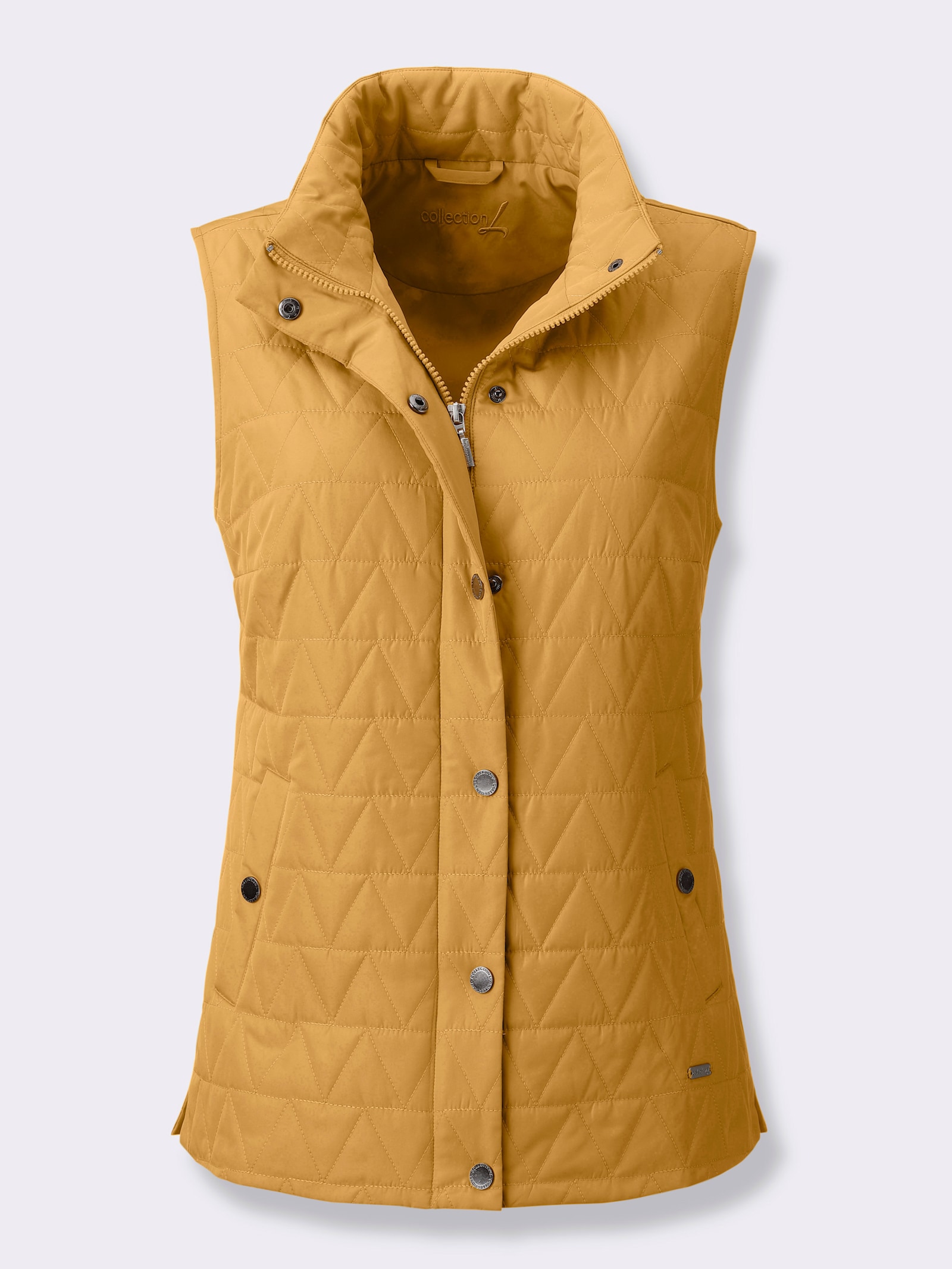 Steppweste mit Stehkragen - ocker
