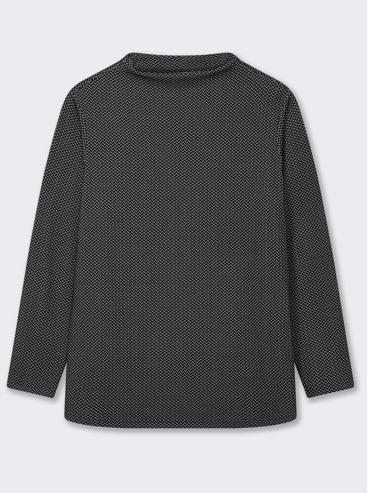 sheego Sweatshirt - schwarz-ecru-gemustert