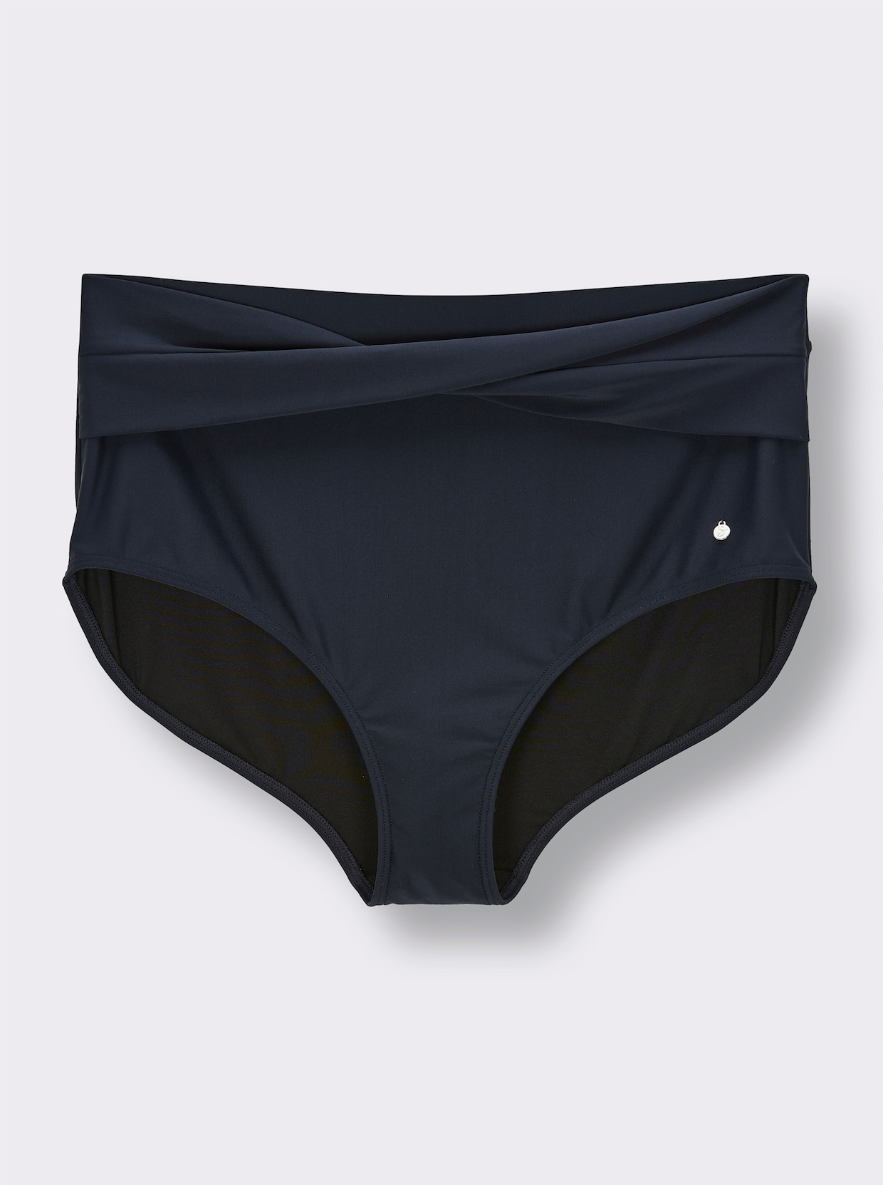 sheego Slip de bain avec détail cache-cœur et effet modelant - bleu foncé