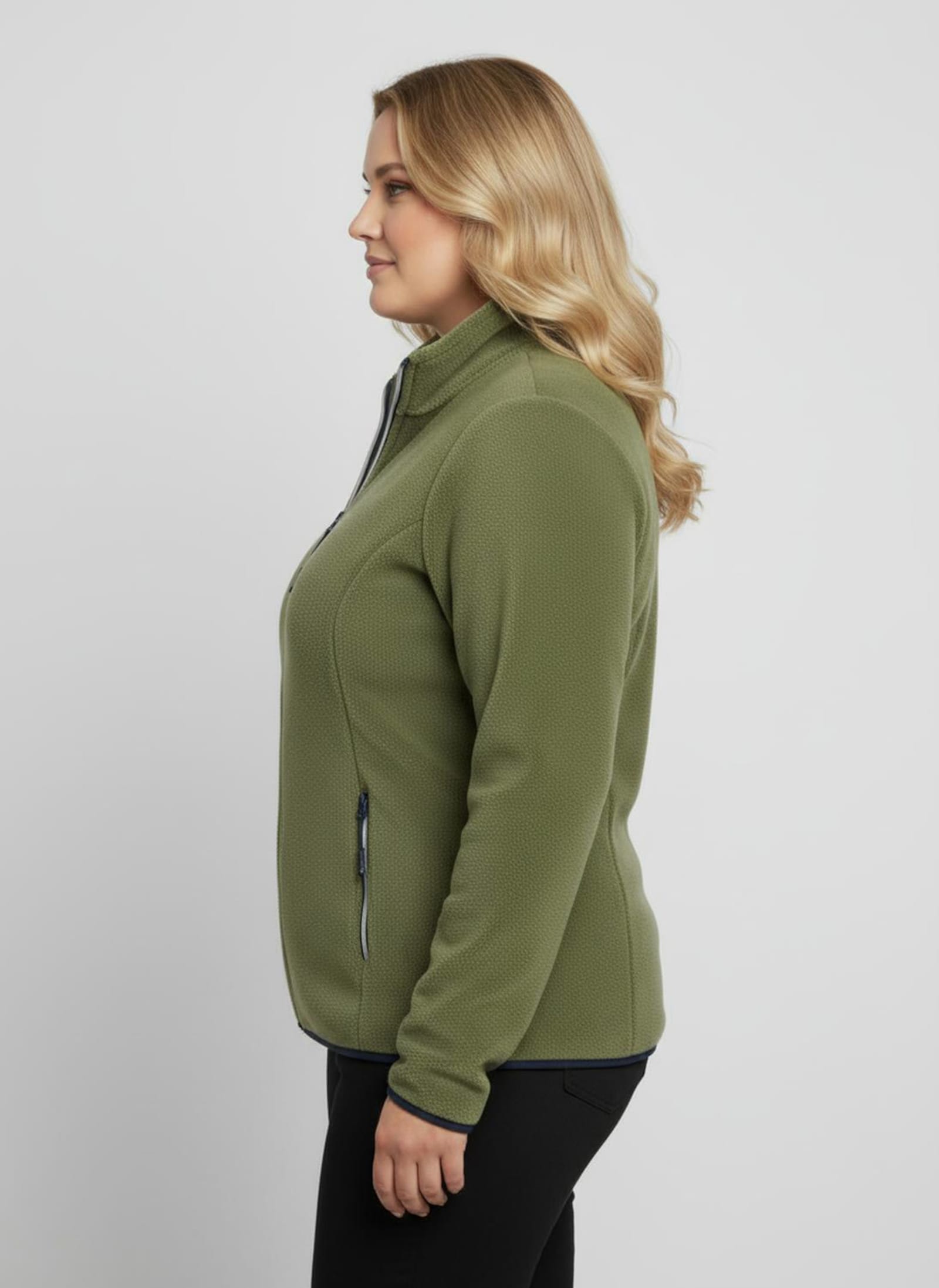 Fleecejacke mit Reißverschluss-Taschen - schilf