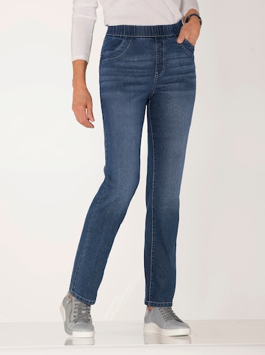 Schlupfjeans mit geradem Bein - blue-stone-washed