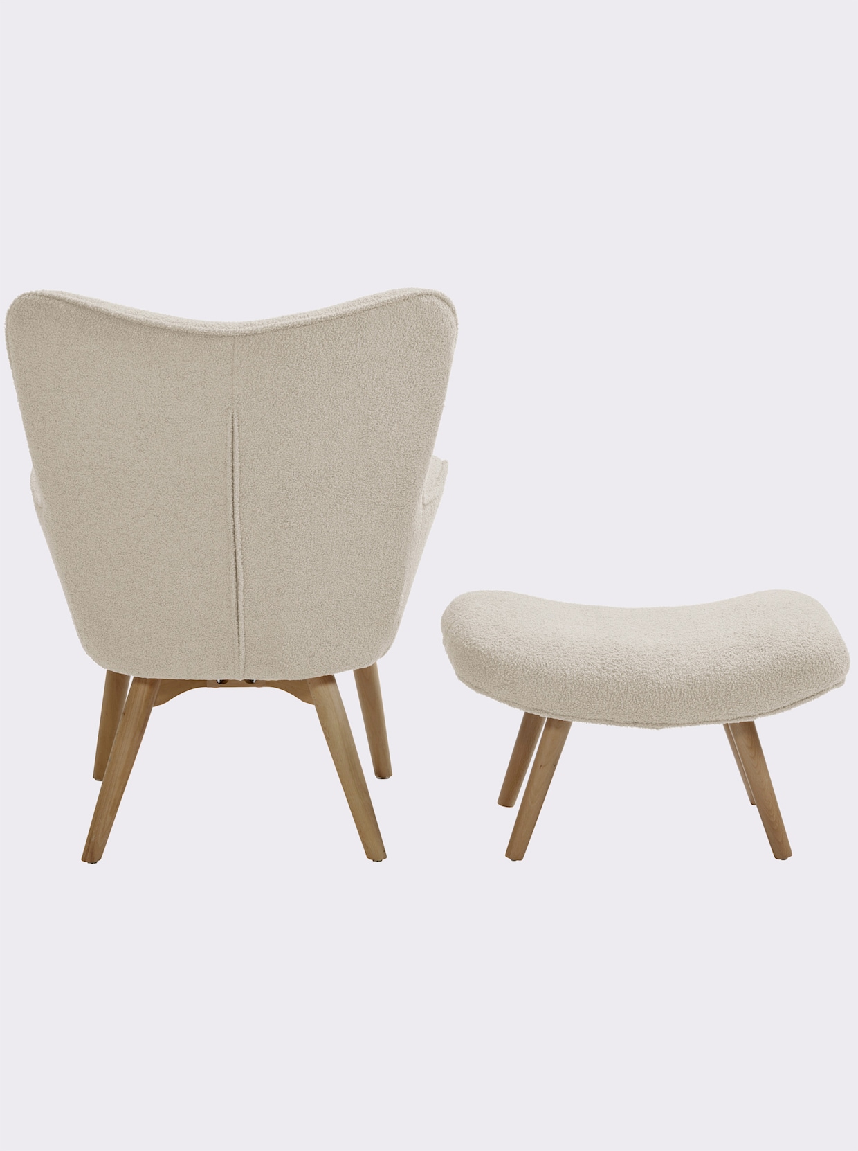 Sessel+Hocker - ecru