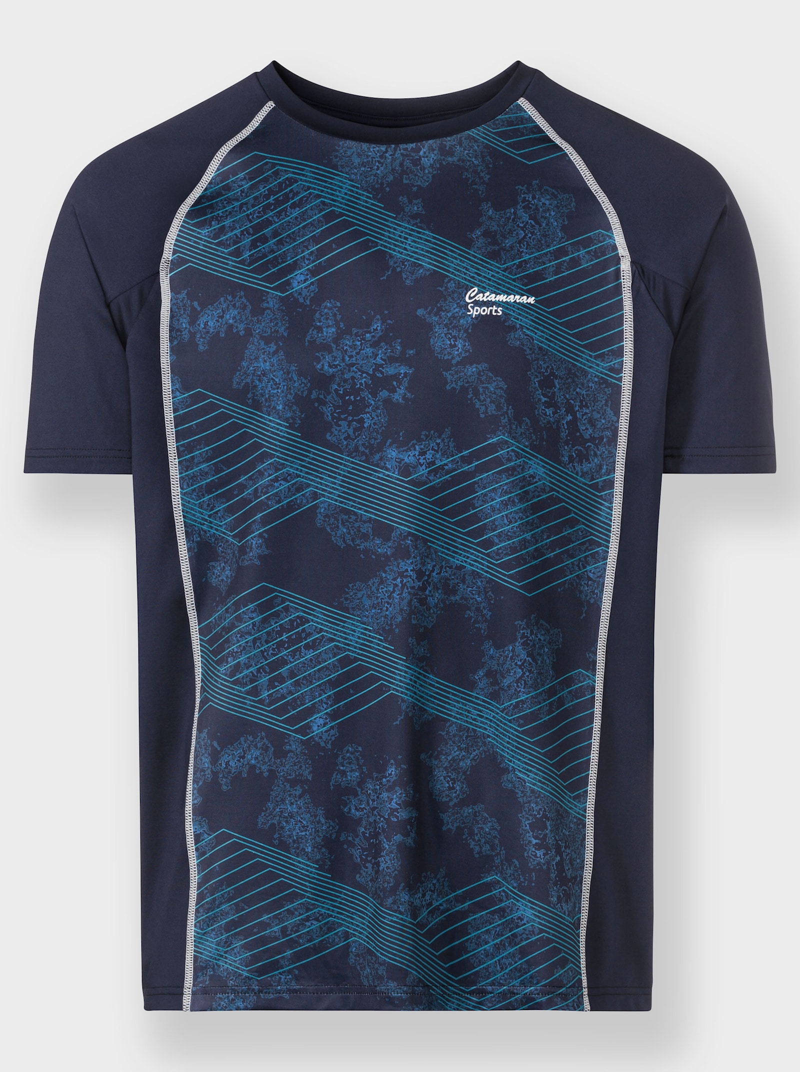 Catamaran Sports Sportshirt, ademend en sneldrogend - marine/wit