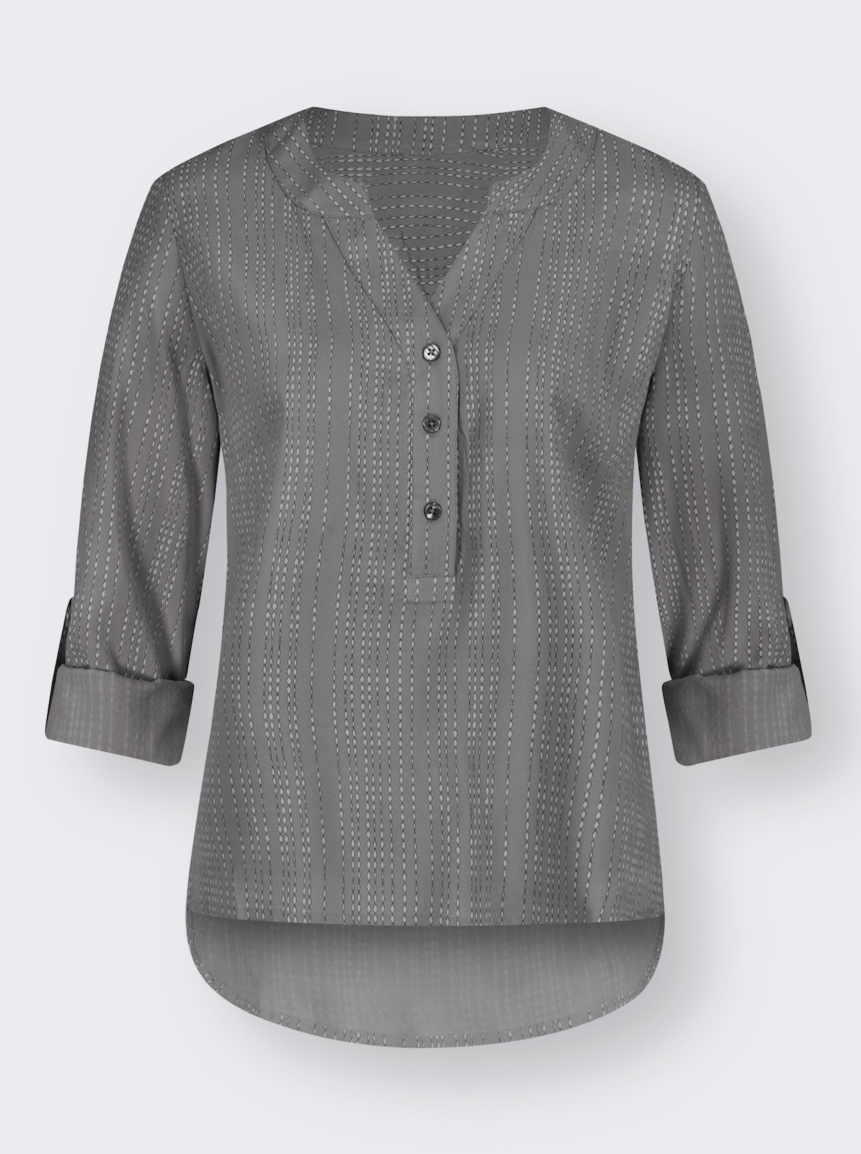 Comfortabele blouse - grijs/lichtgrijs bedrukt