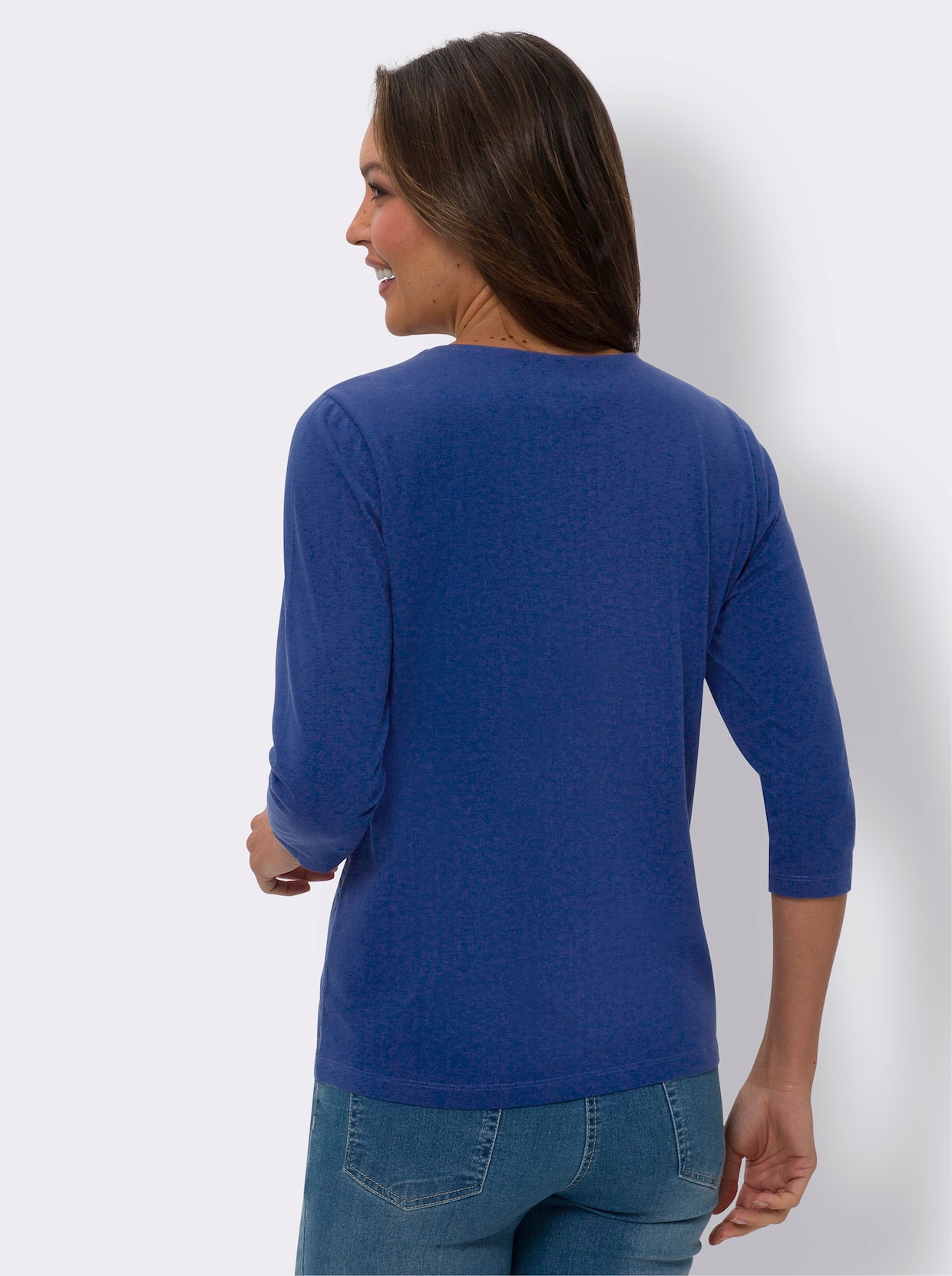 3/4-Arm-Shirt - royalblau-schwarz