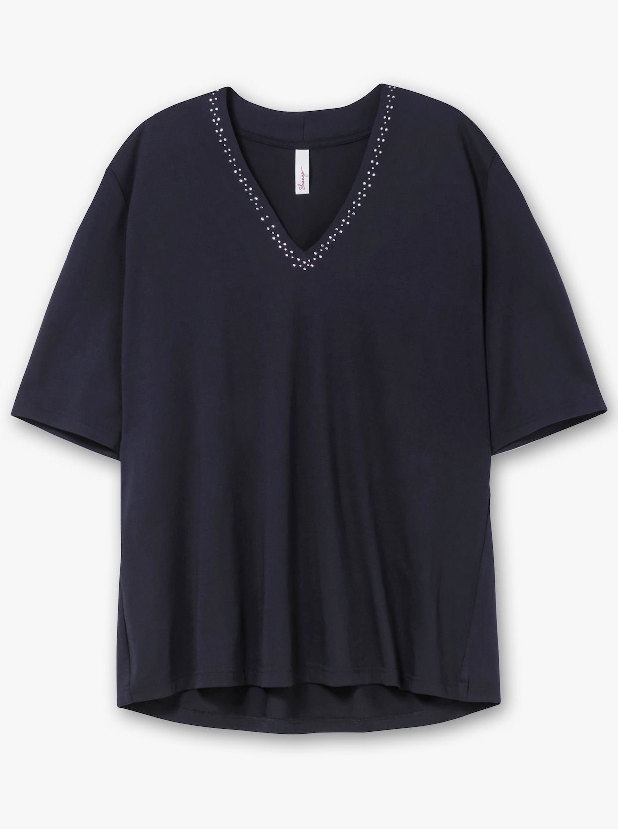 sheego V-Shirt - tiefblau