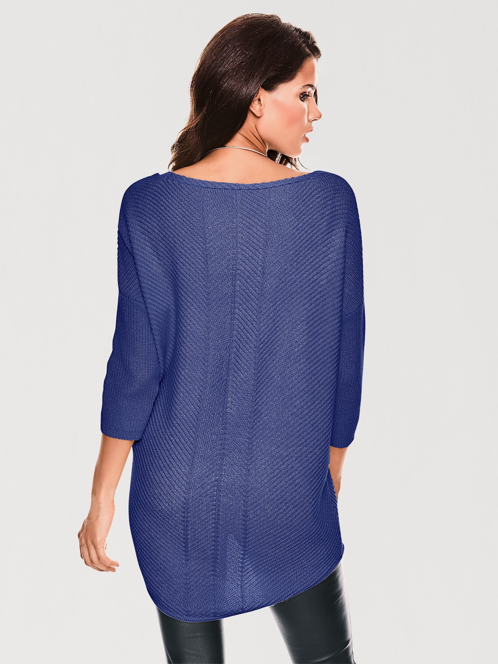 heine V-Ausschnitt-Pullover im Oversized-Schnitt - royalblau