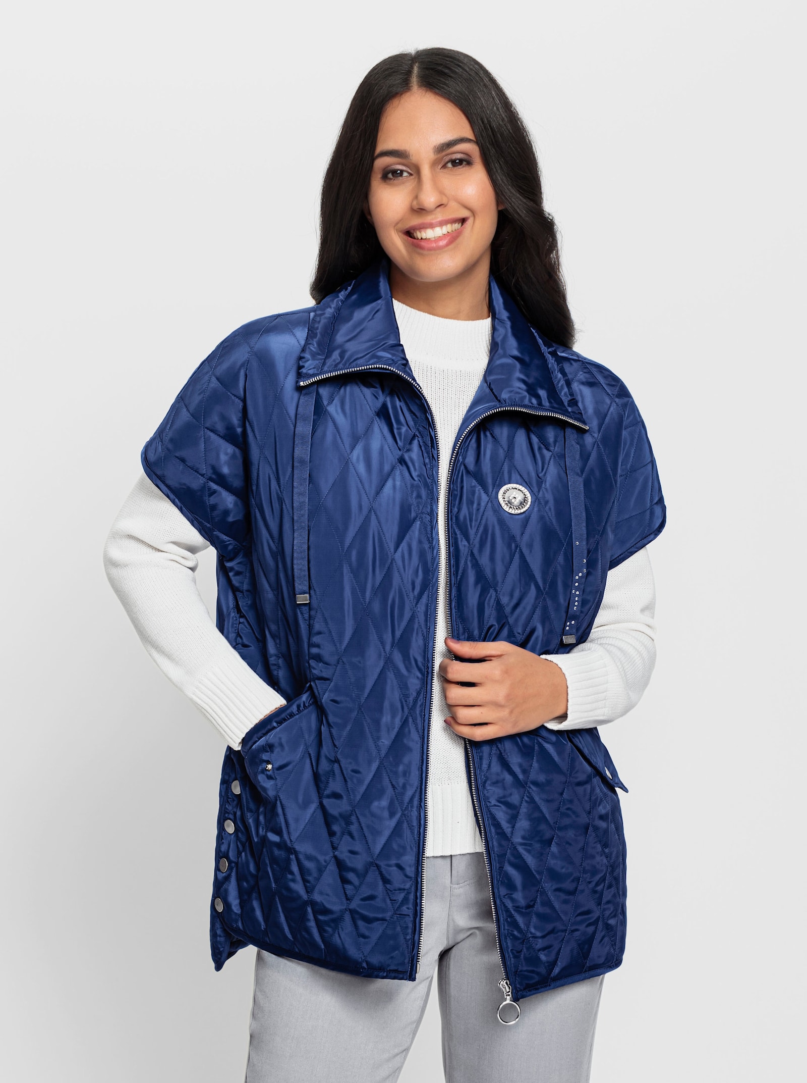 Weste mit Rautensteppung - royalblau