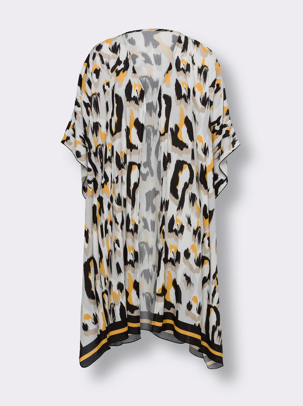 Strandtuniek - ecru/zwart geprint