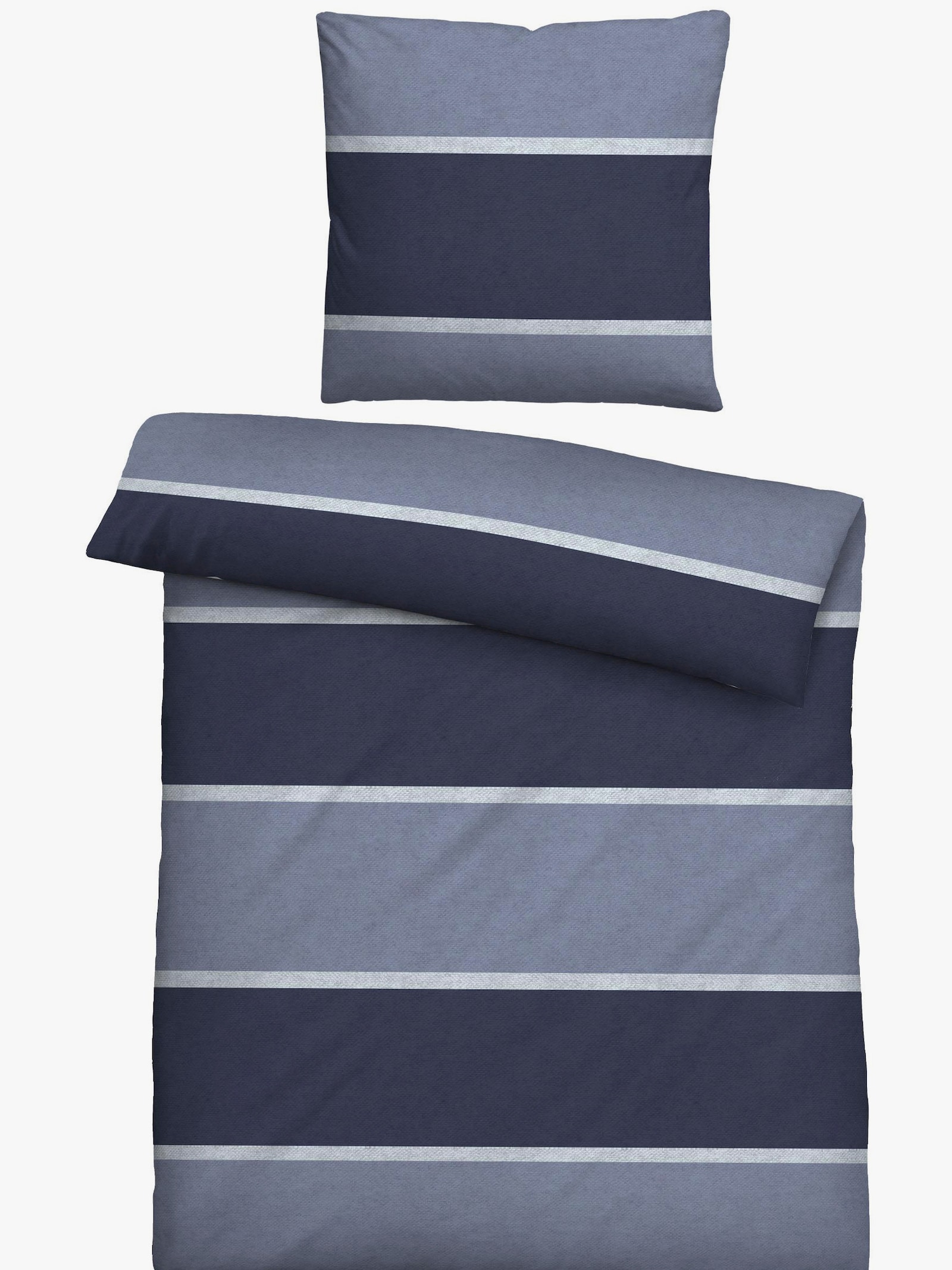 Biberna Bettwäsche - marine-meliert