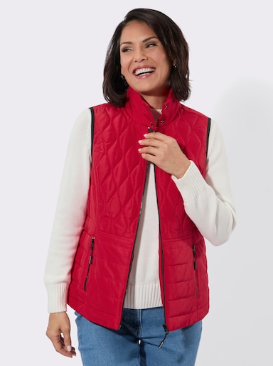 Steppweste in kontrastreicher Verarbeitung - rot