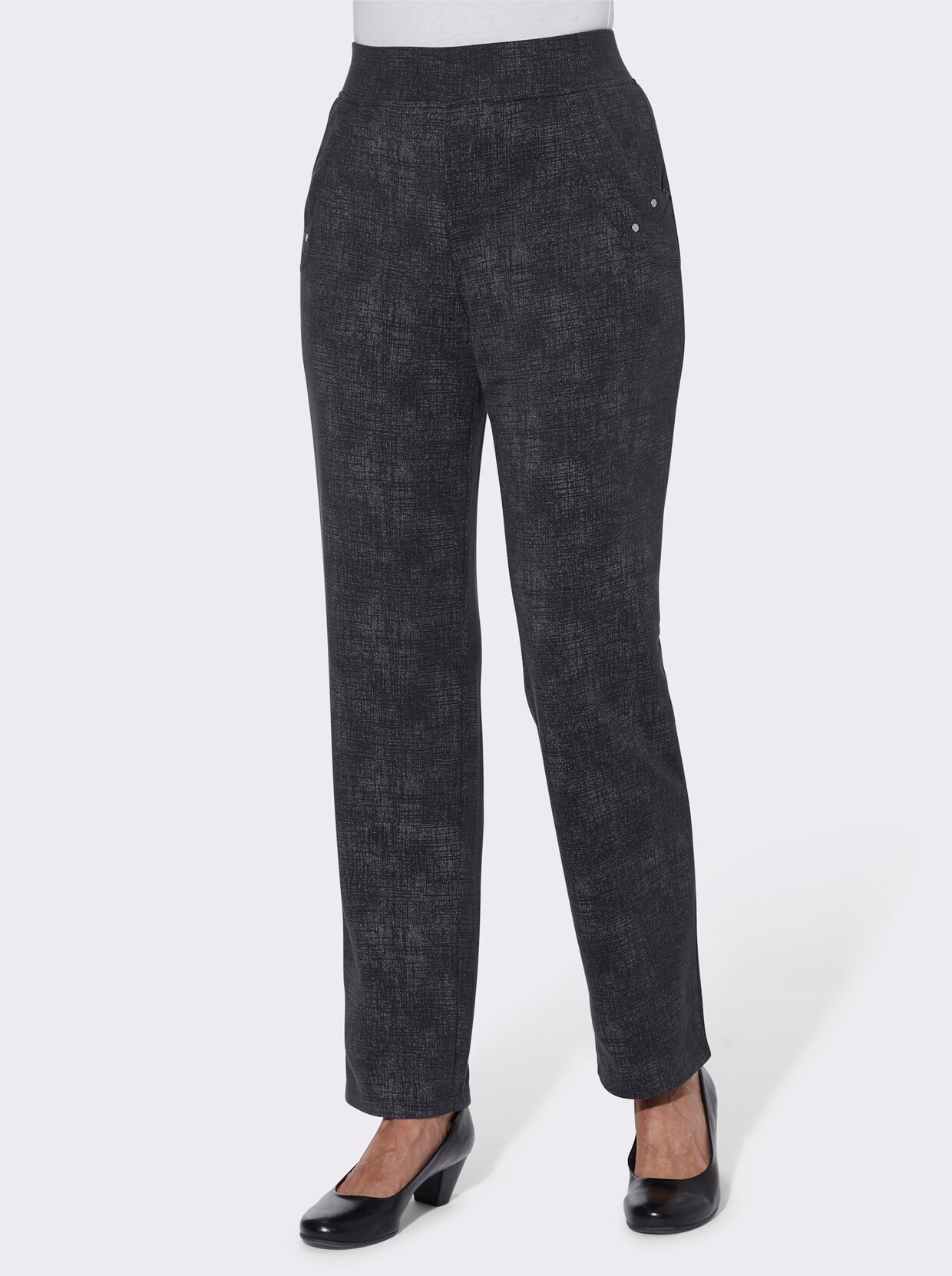 Jerseybroek - zwart + zwart gemêleerd