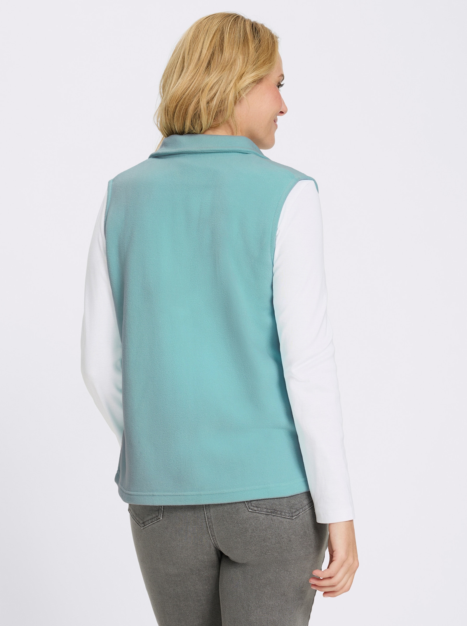 Fleeceweste mit Stickerei - mint