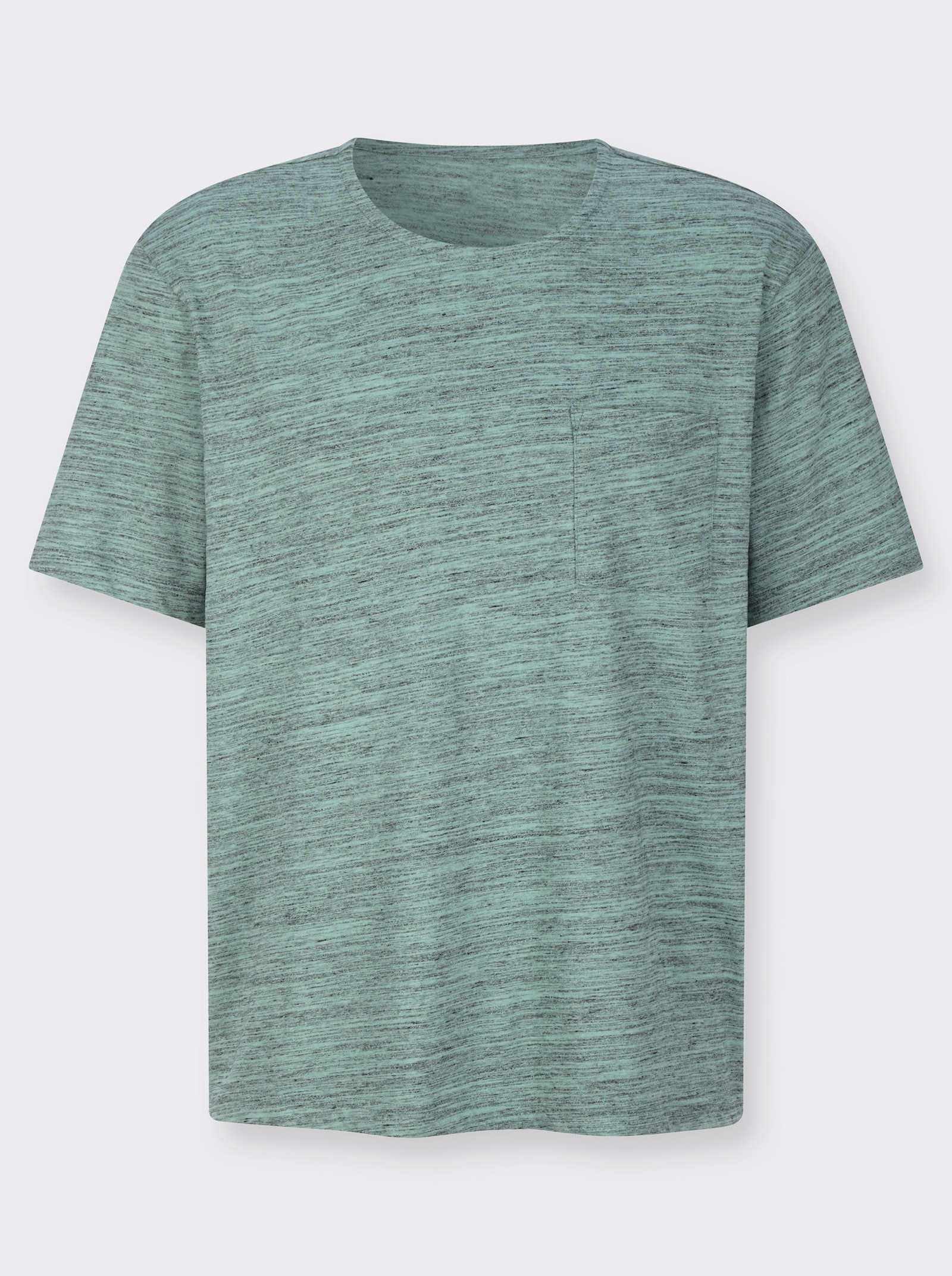 Schlafanzugshirt mit Brusttasche - salbei-meliert