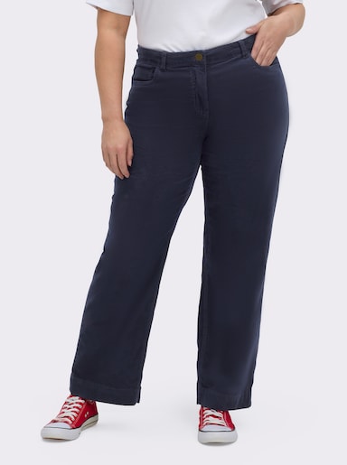 Cordhose mit breitem Saum - marine