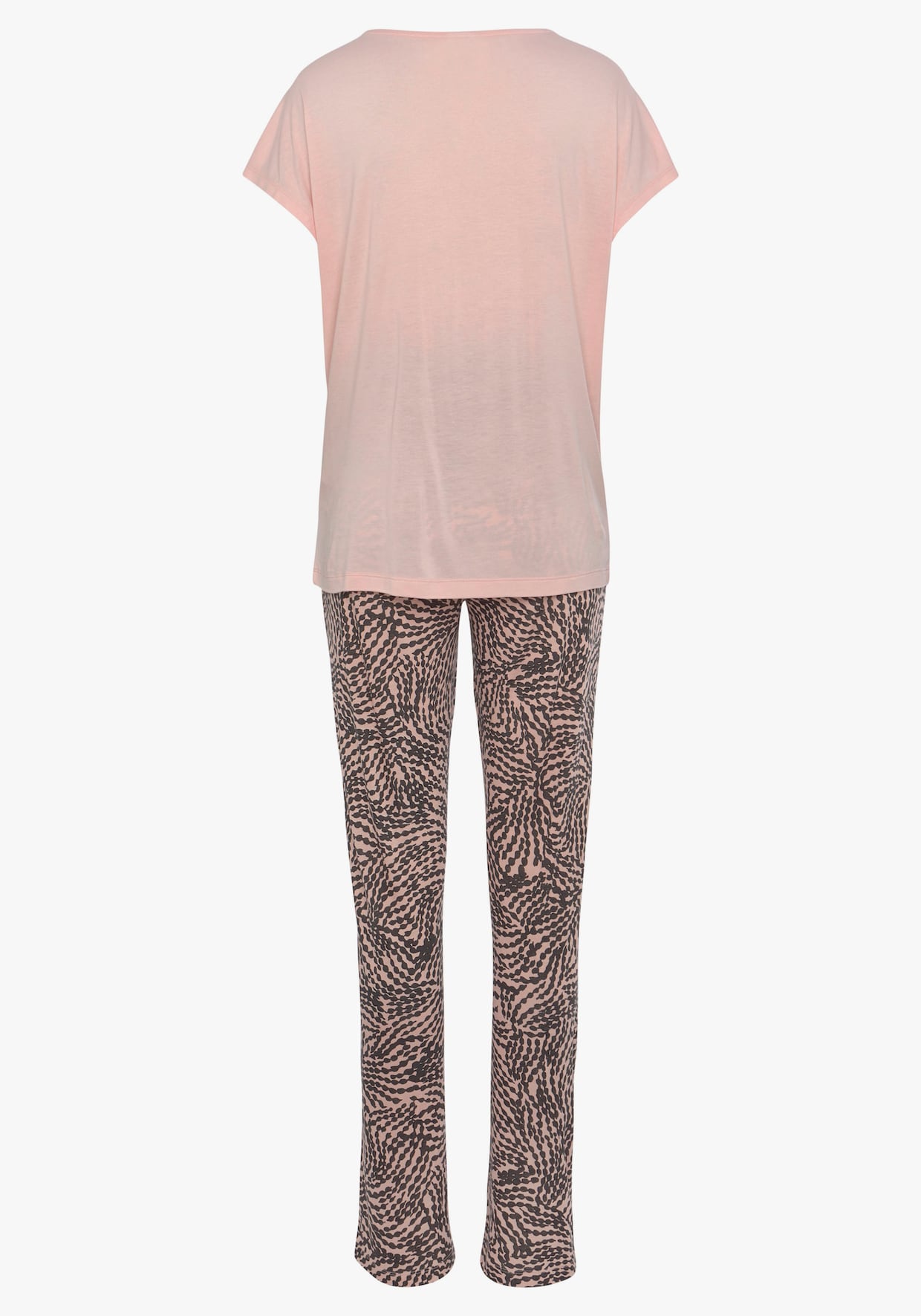 LASCANA Pyjama - rose-anthracite à motif