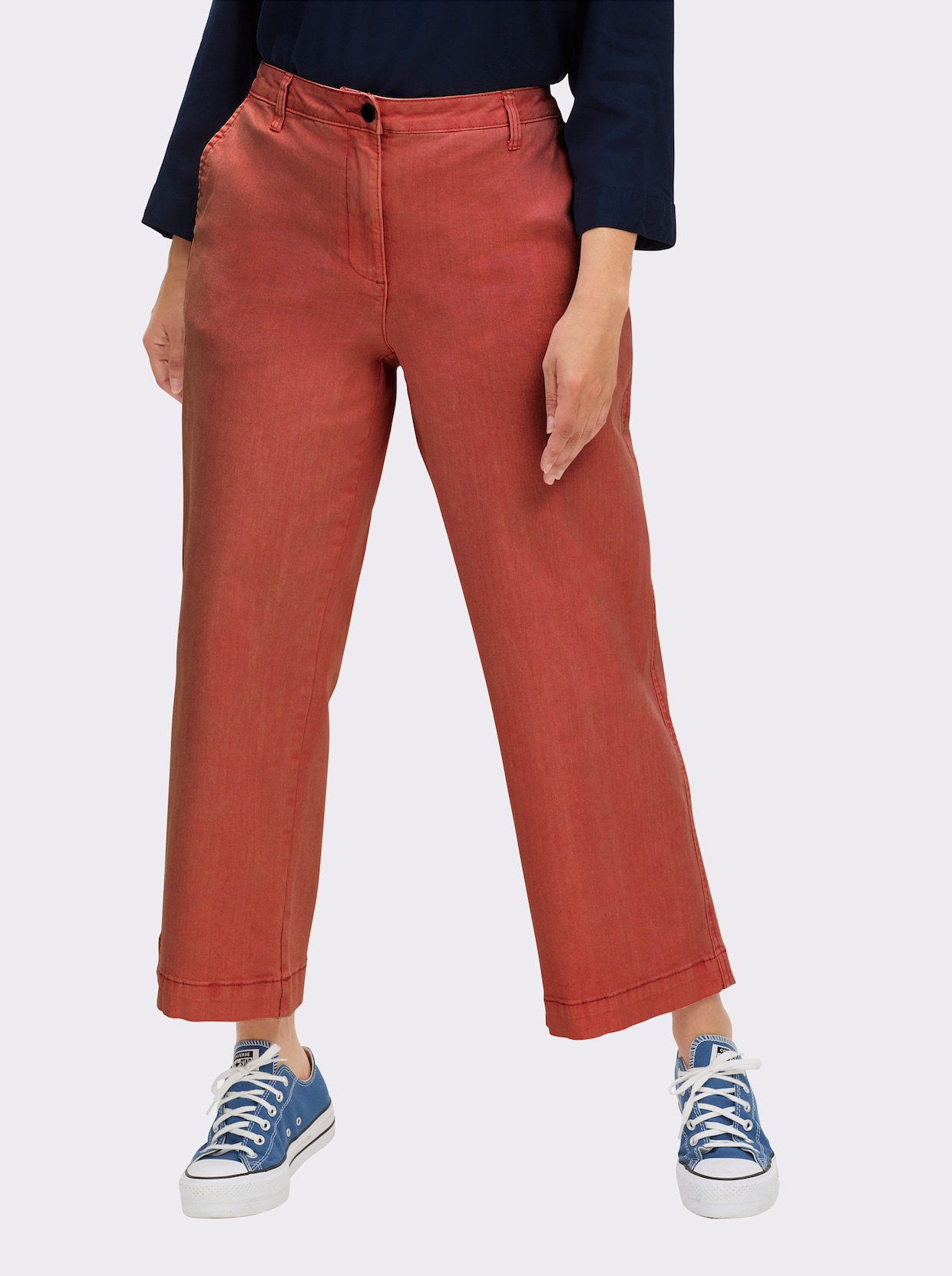 Culotte mit aufgesetzten Taschen hinten - rostrot