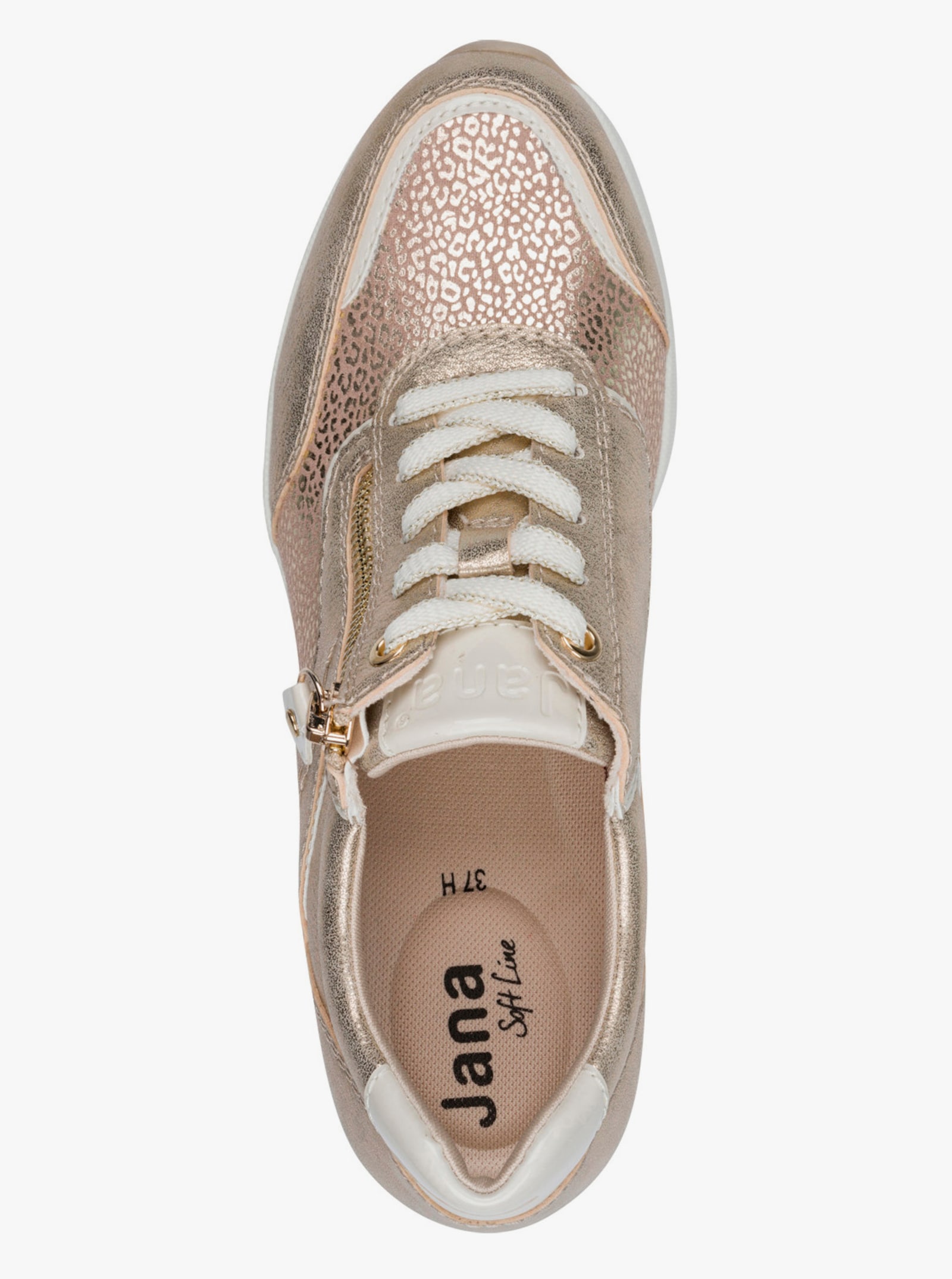 Jana Sneaker im Materialmix - goldfarben